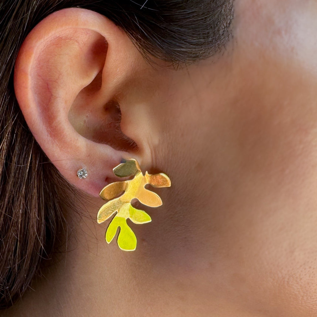 Aros Hoja de plata con baño de oro