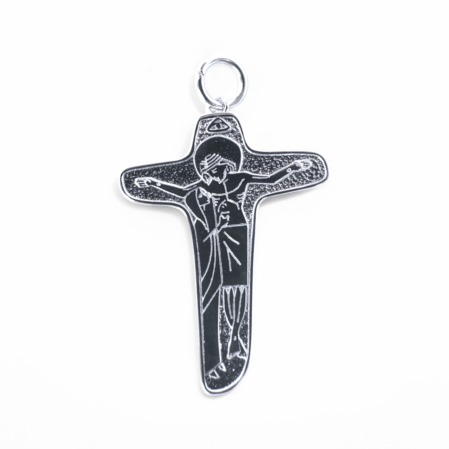 Colgante Cruz Plata Jesús 30 mm