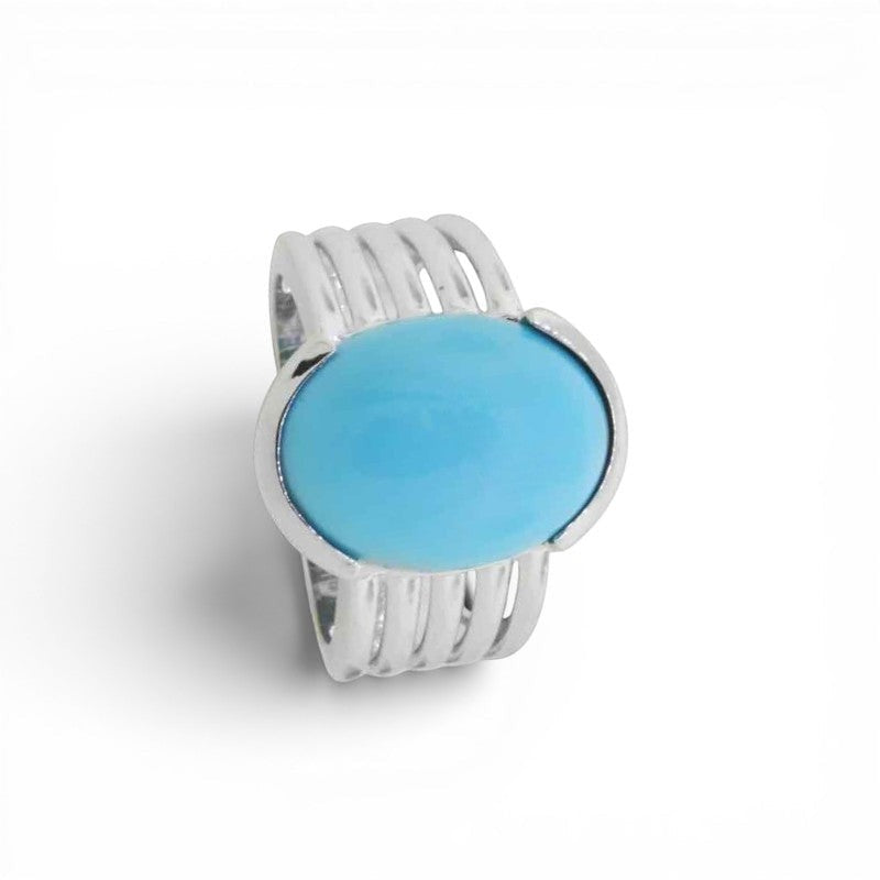 Anillo Turquesa Oval Silver Band