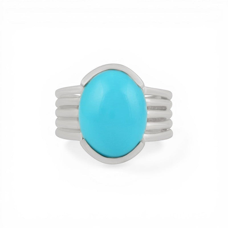Anillo Turquesa Oval Silver Band