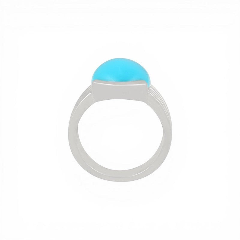 Anillo Turquesa Oval Silver Band