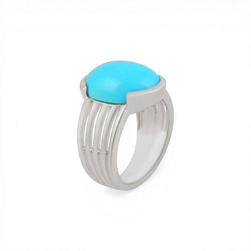 Anillo Turquesa Oval Silver Band