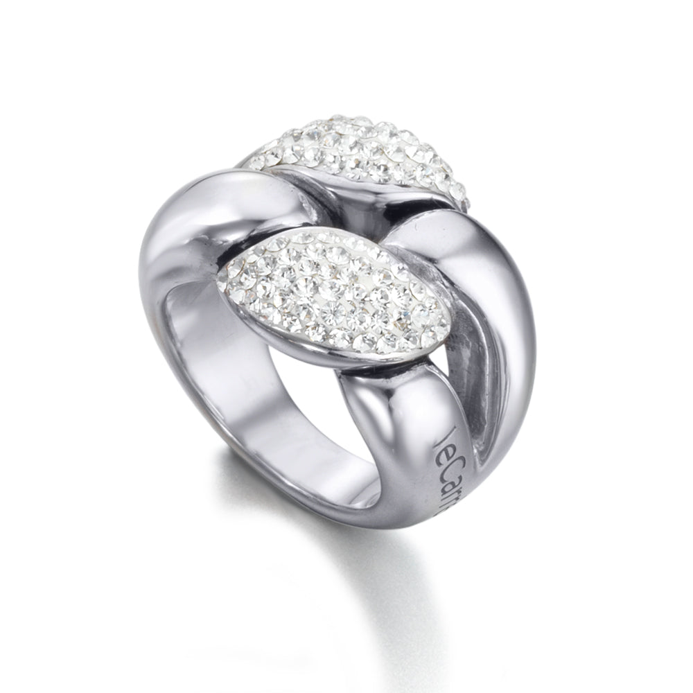 Anillo Plata Trenza Plateado Chunky