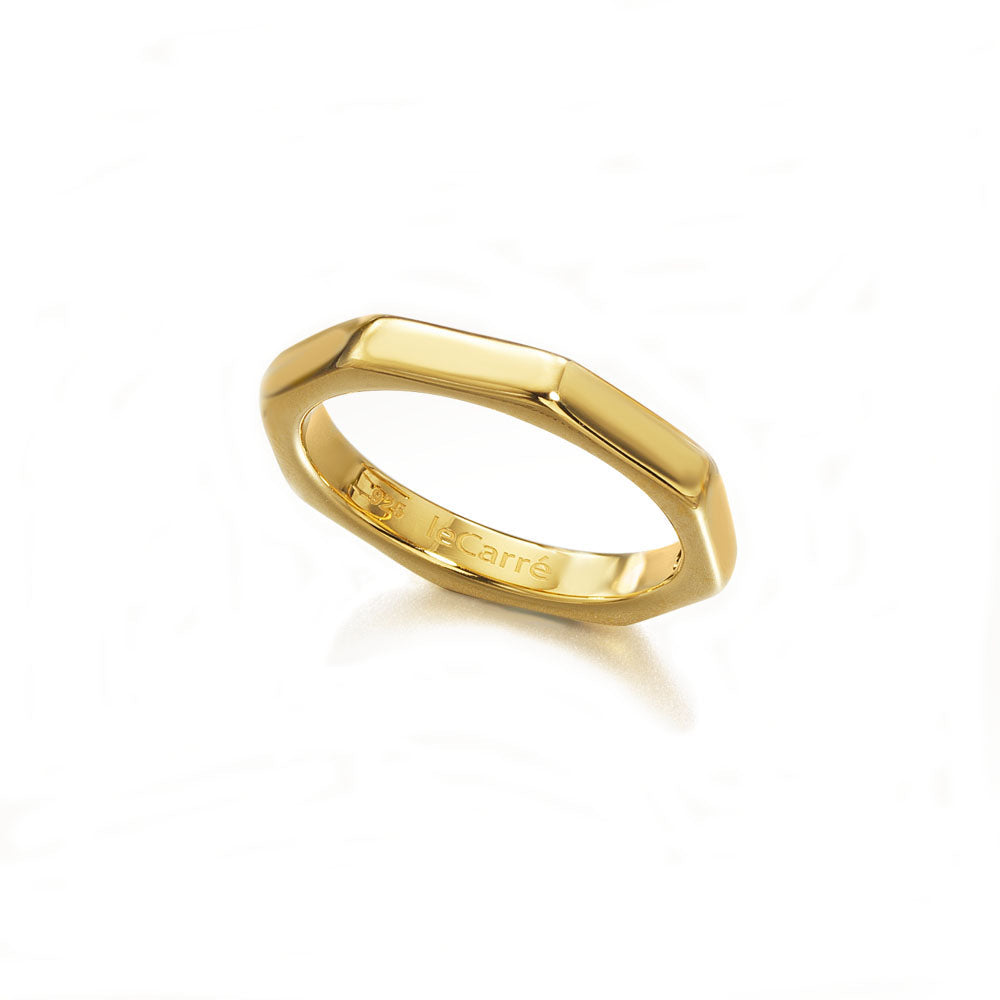 Anillo de Plata Tuerca Dorado