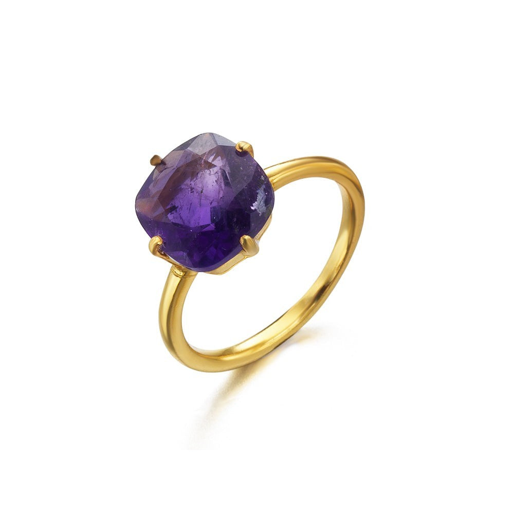 Anillo Sunlight Amatista Dorado