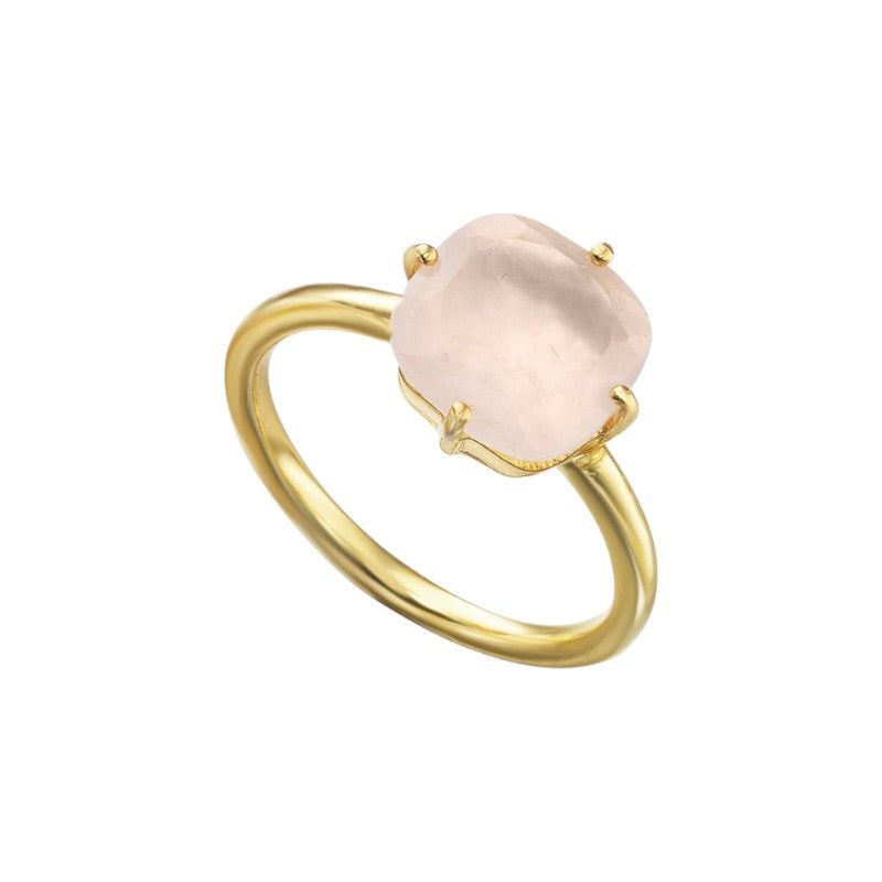Anillo Sunlight Cuarzo Rosa Dorado