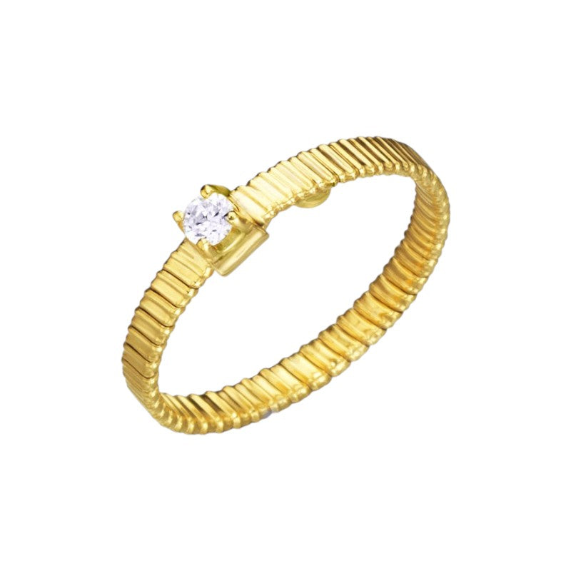 Anillo Tubogas Plano Plata y Dorado