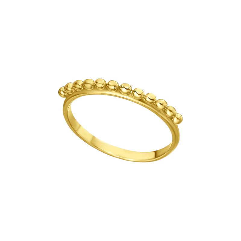 Anillo 12 Bolitas dorado