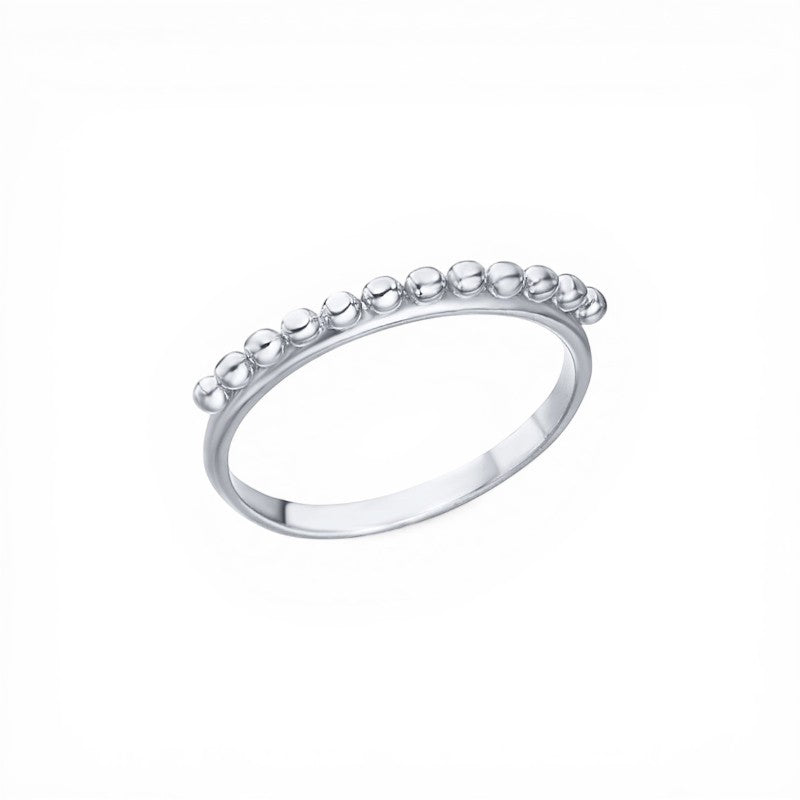 Anillo 12 Bolitas plateado