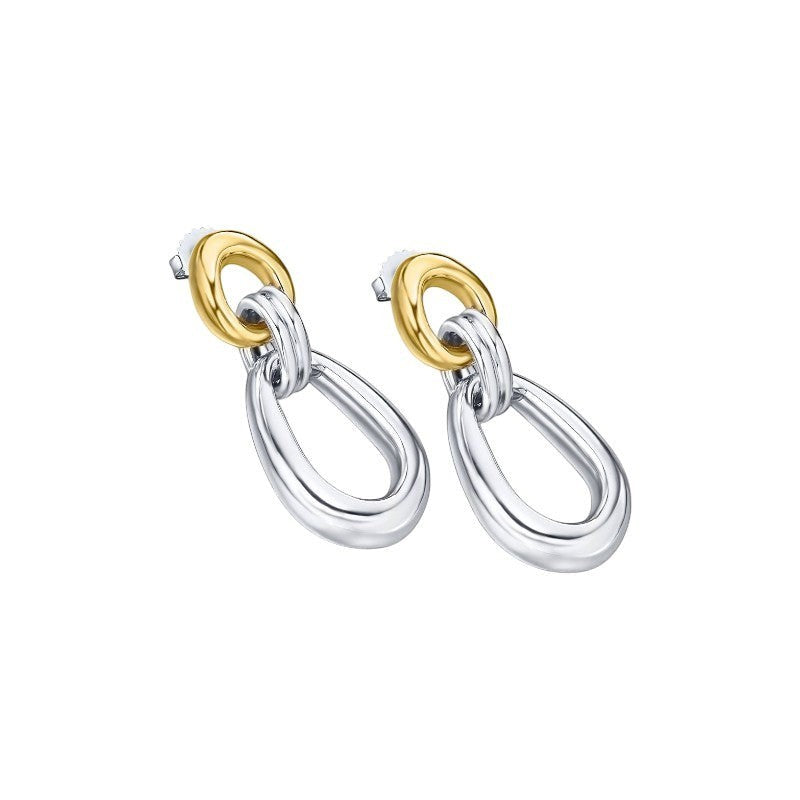 Aros argollas Maxi alargados plateados