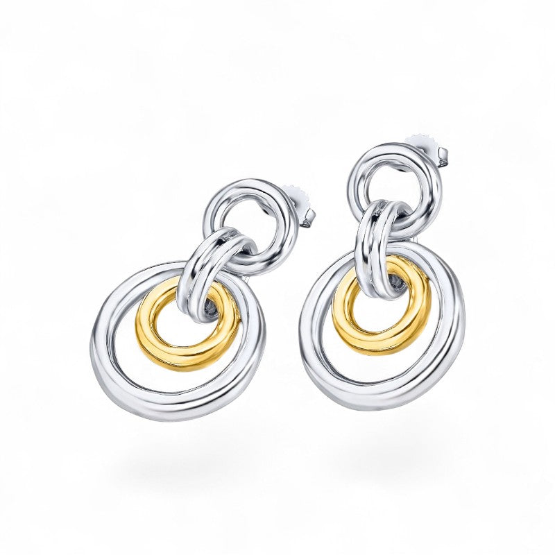 Aros argollas Maxi redondos plateados