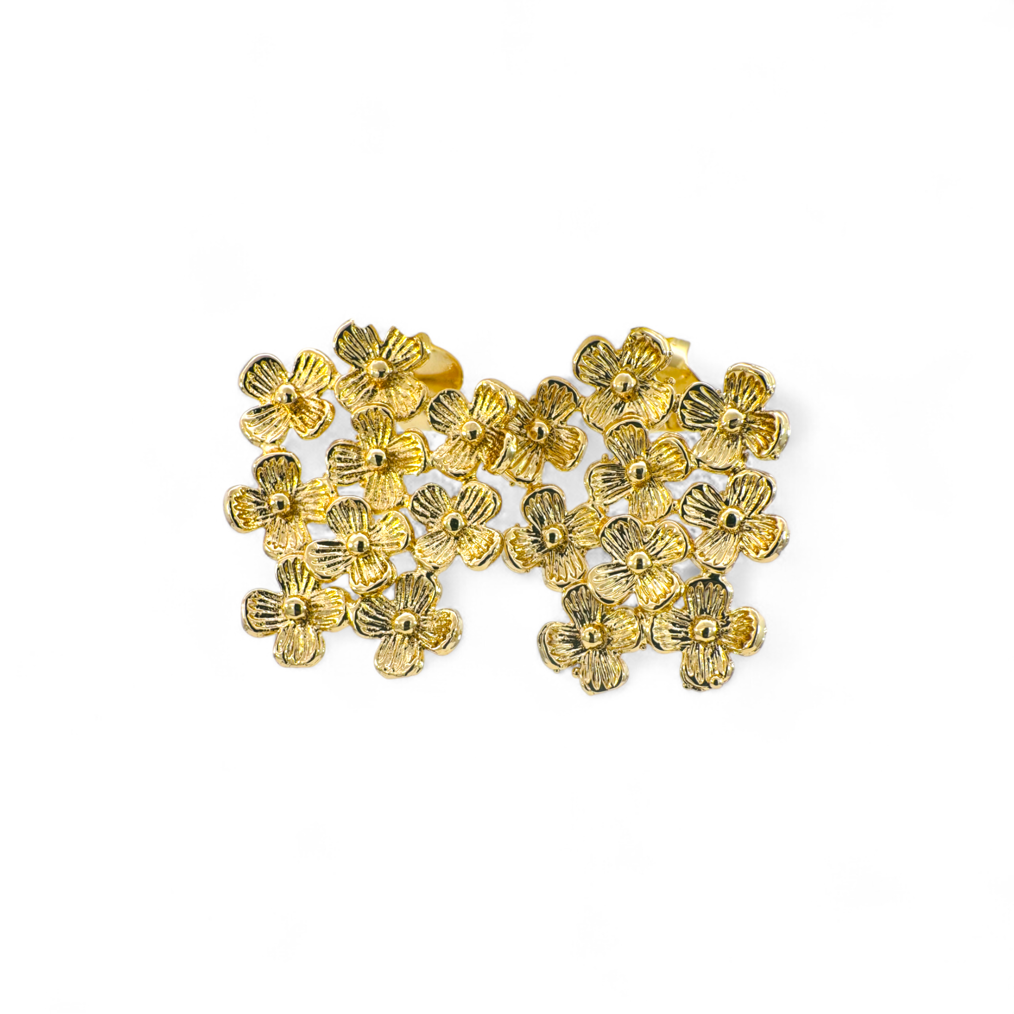 Aros flores stud dorados