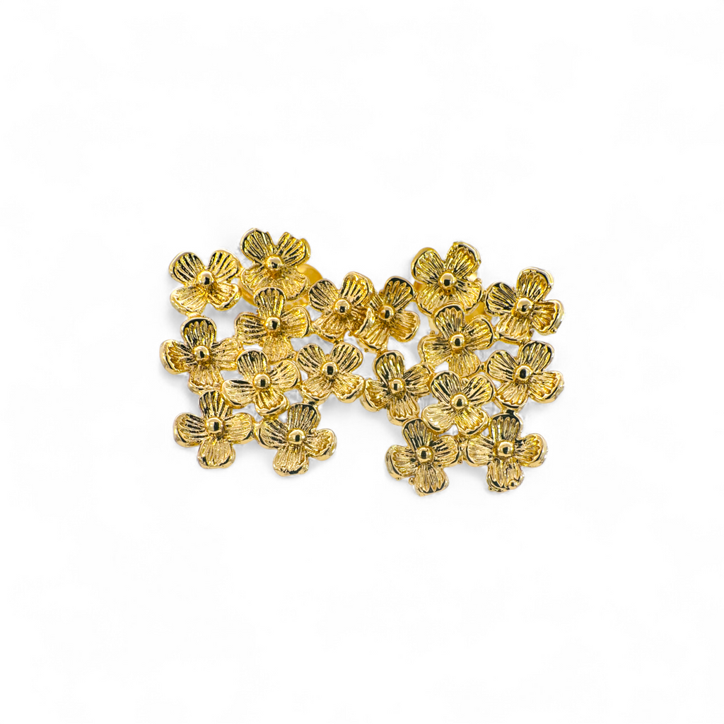 Aros flores stud dorados