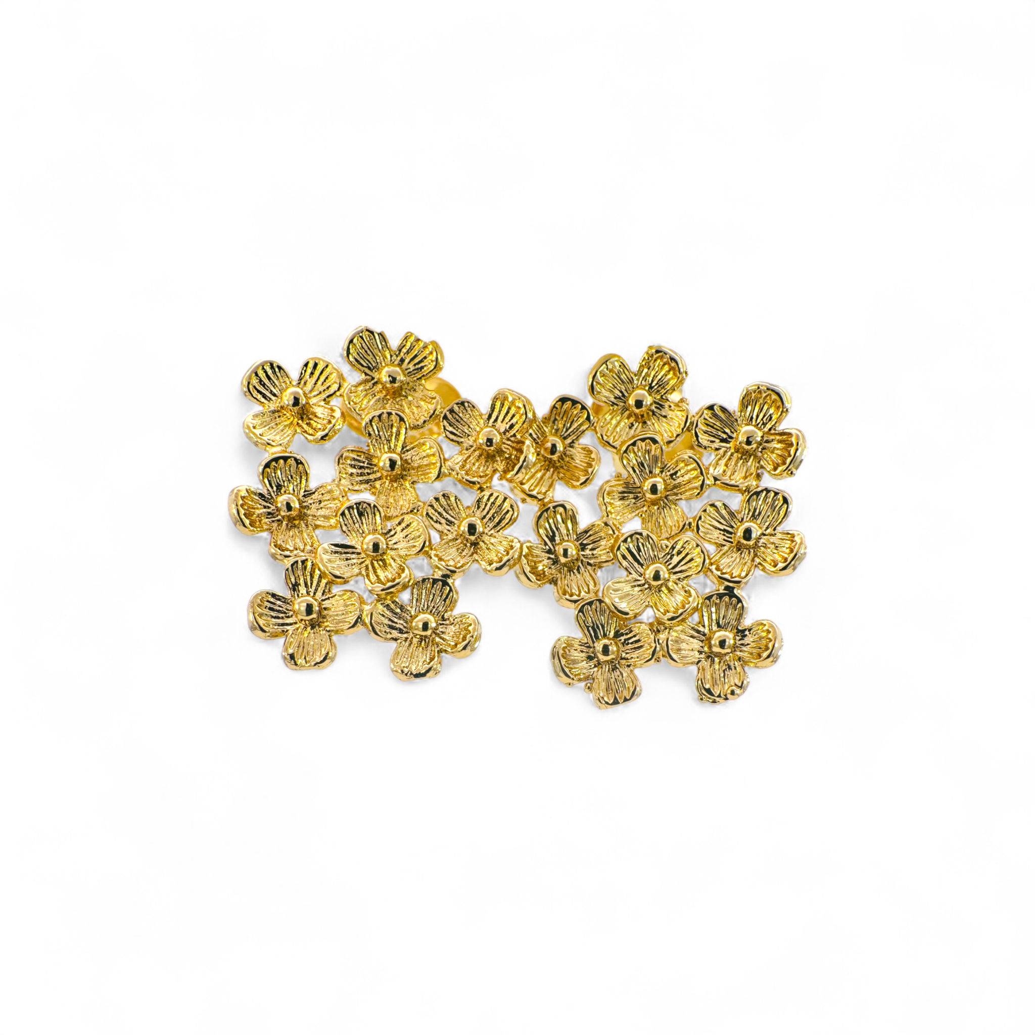 Aros flores stud dorados