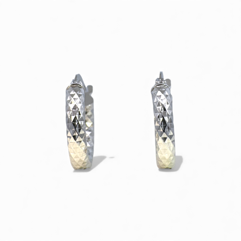 Aros argollas efecto diamantado plateadas 1,7 cm