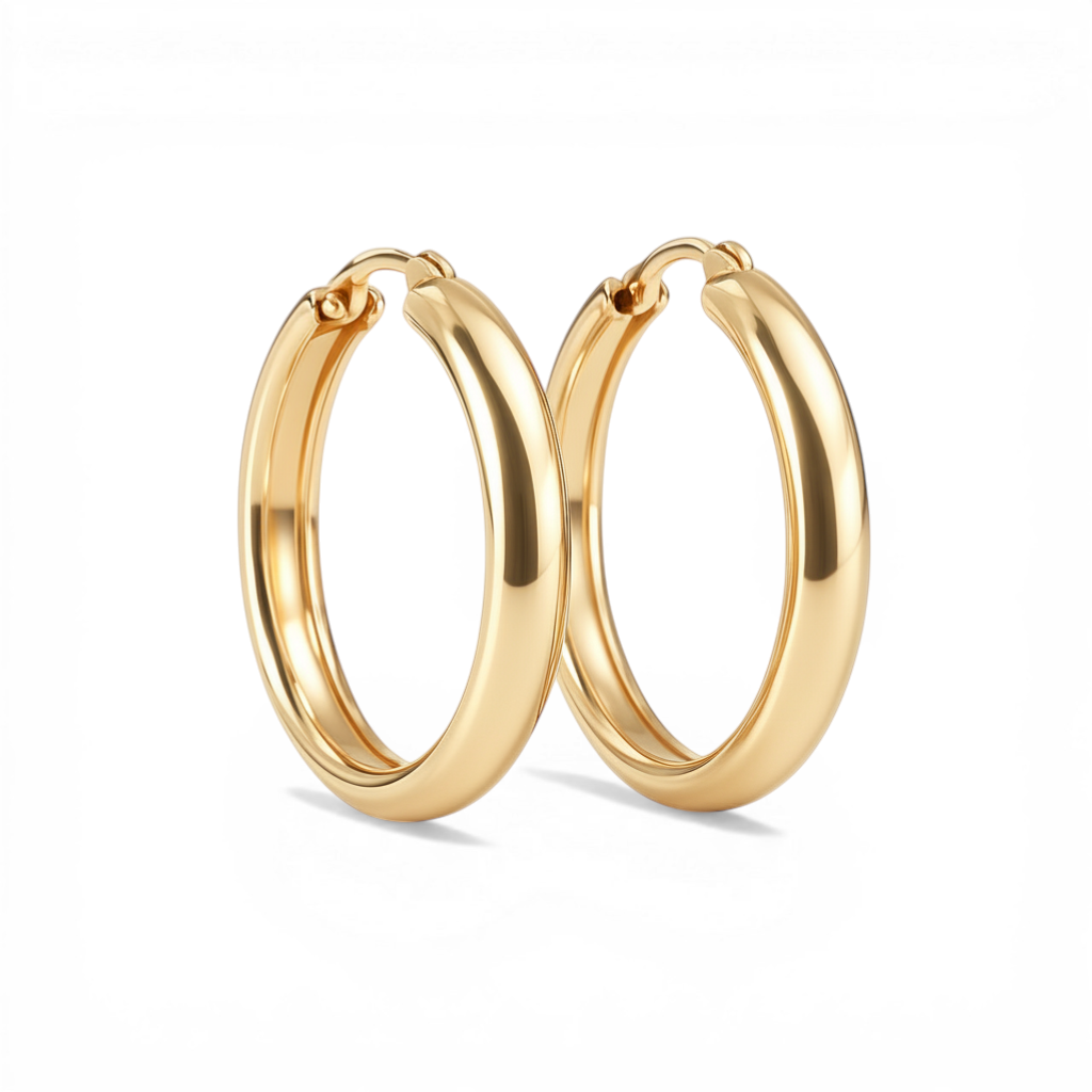 Aros argollas lisas doradas 3 cm
