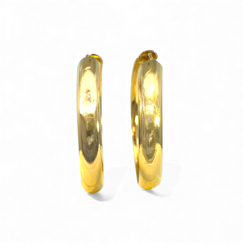 Aros argollas lisas doradas 3 cm