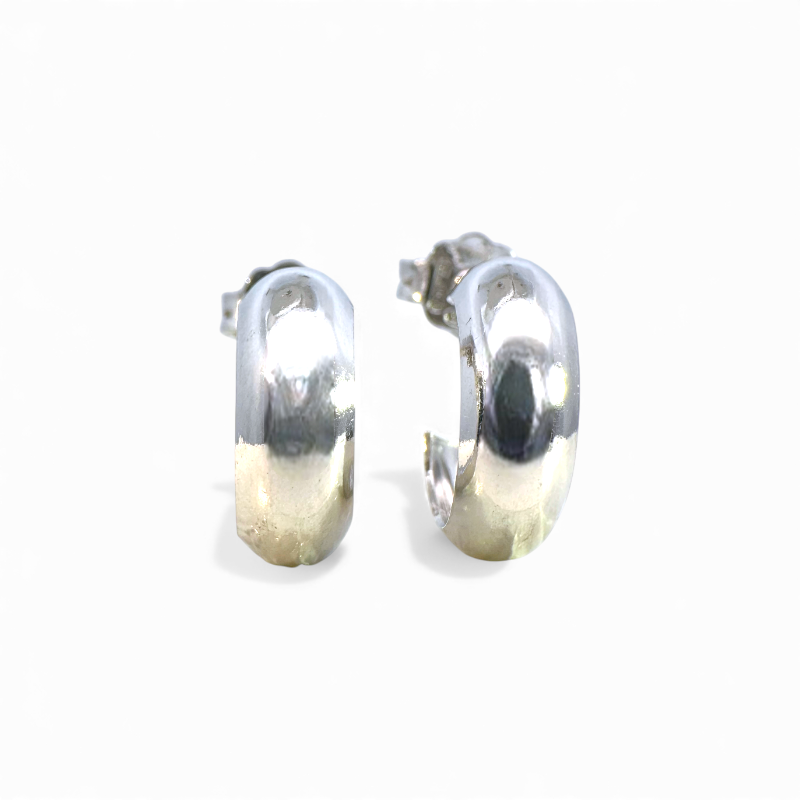 Aros argollas lisas plateadas  1,5 cm