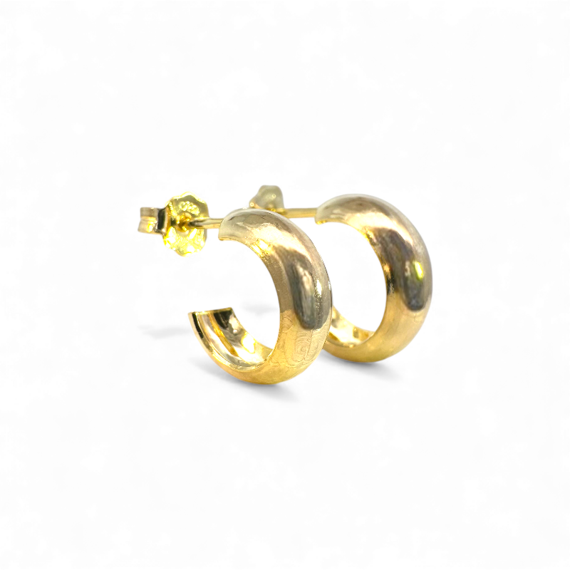 Aros argollas lisas doradas con tope 1,5 cm