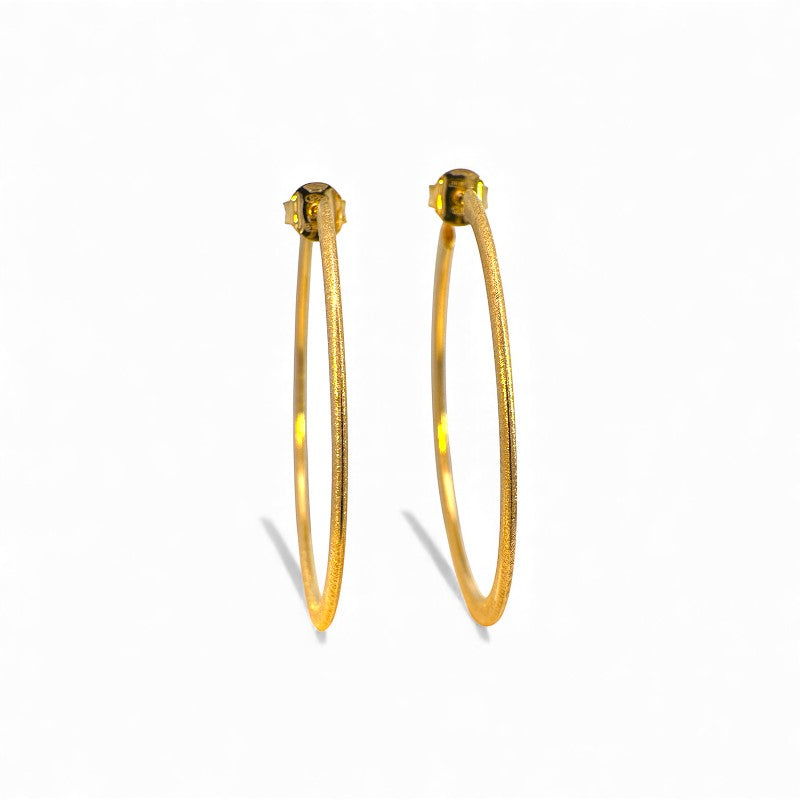 Aros argollas doradas mate 4,5 cm