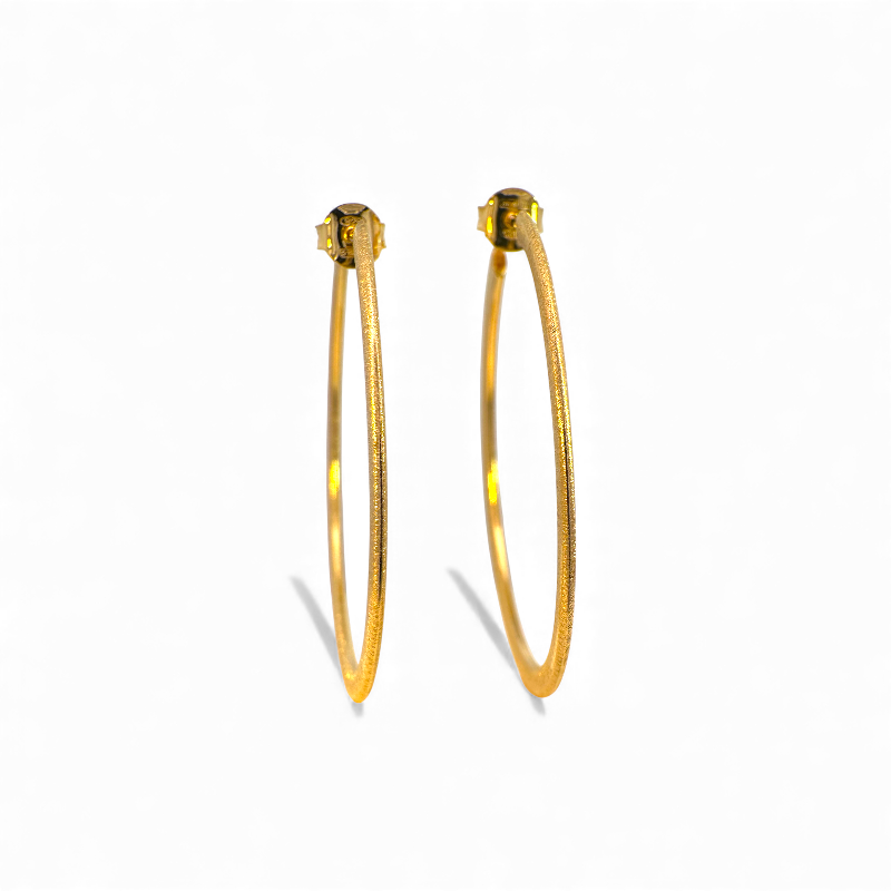 Aros argollas doradas mate 4,5 cm