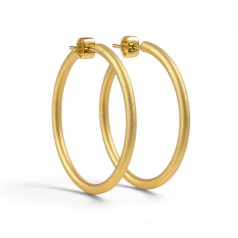 Aros argollas doradas mate 4,5 cm