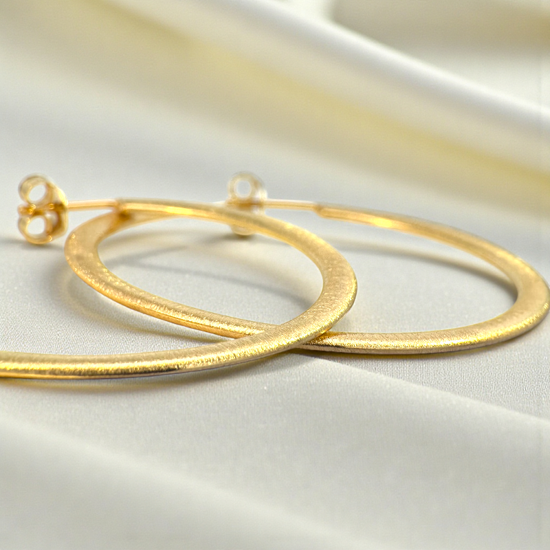 Aros argollas doradas mate 4,5 cm