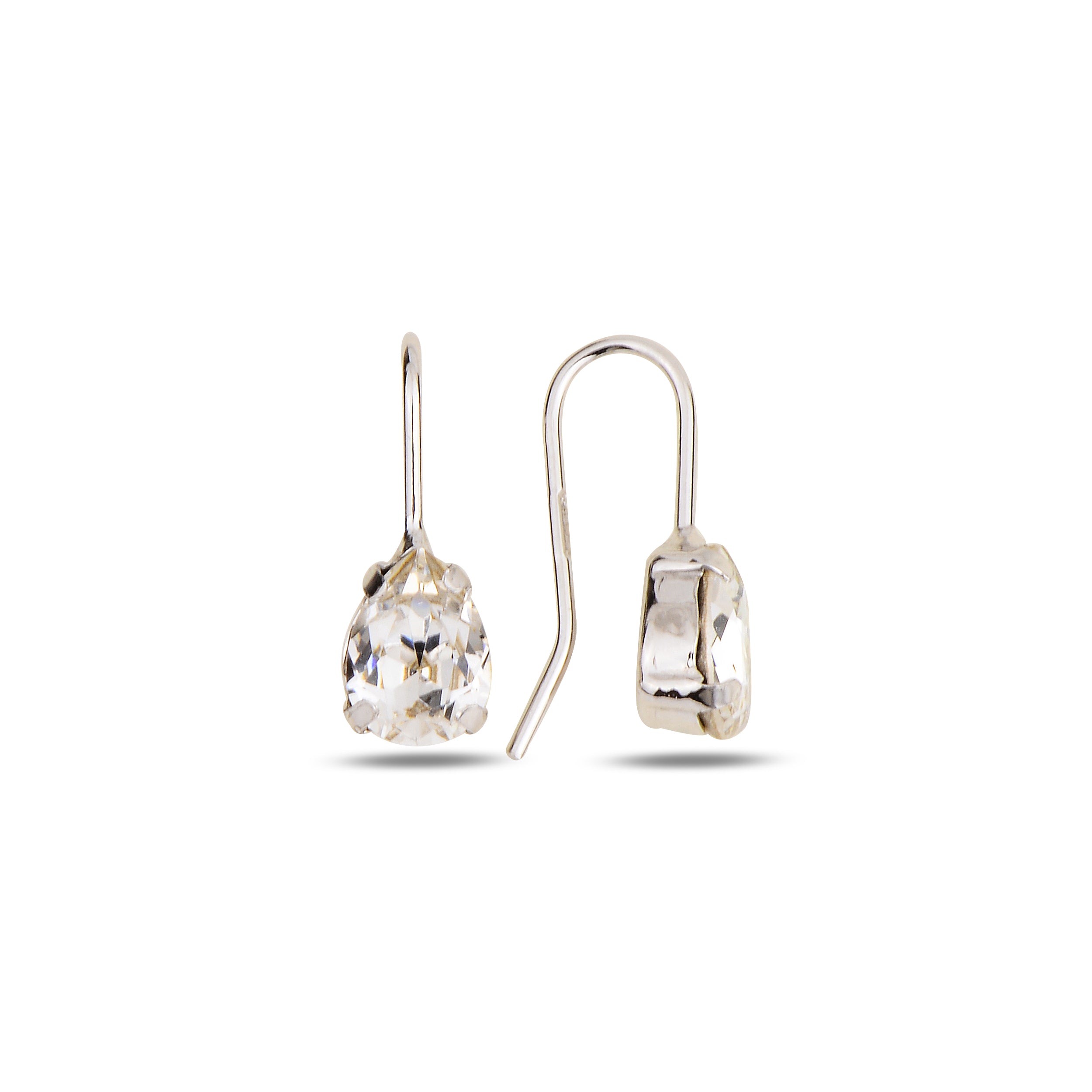 Aros Drop Small Blanco/Plata