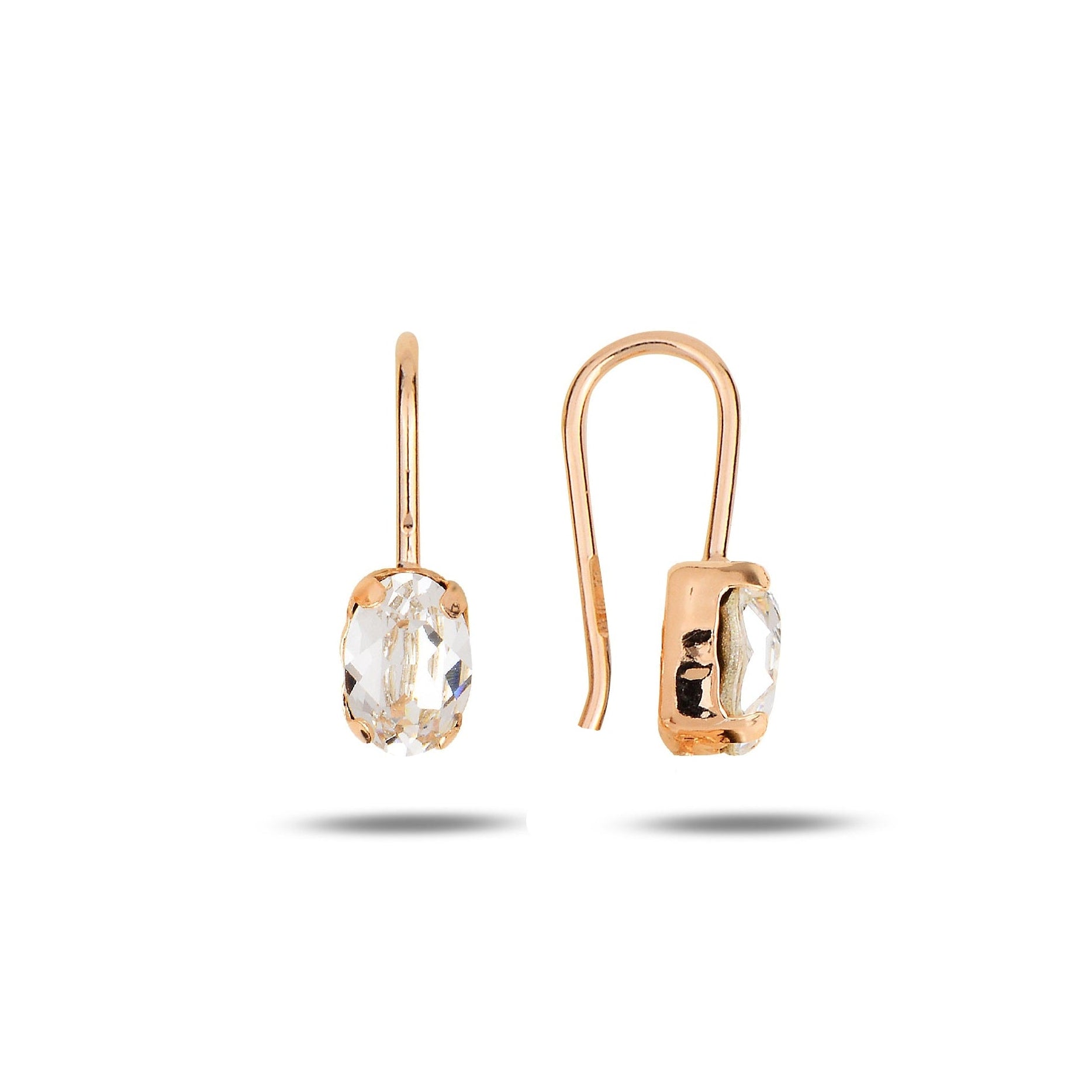 Aros Oval Elegance Mini Blanco/Rosa