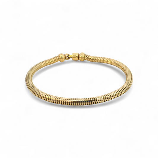 Pulsera tipo snake en plata 925 bañada en oro