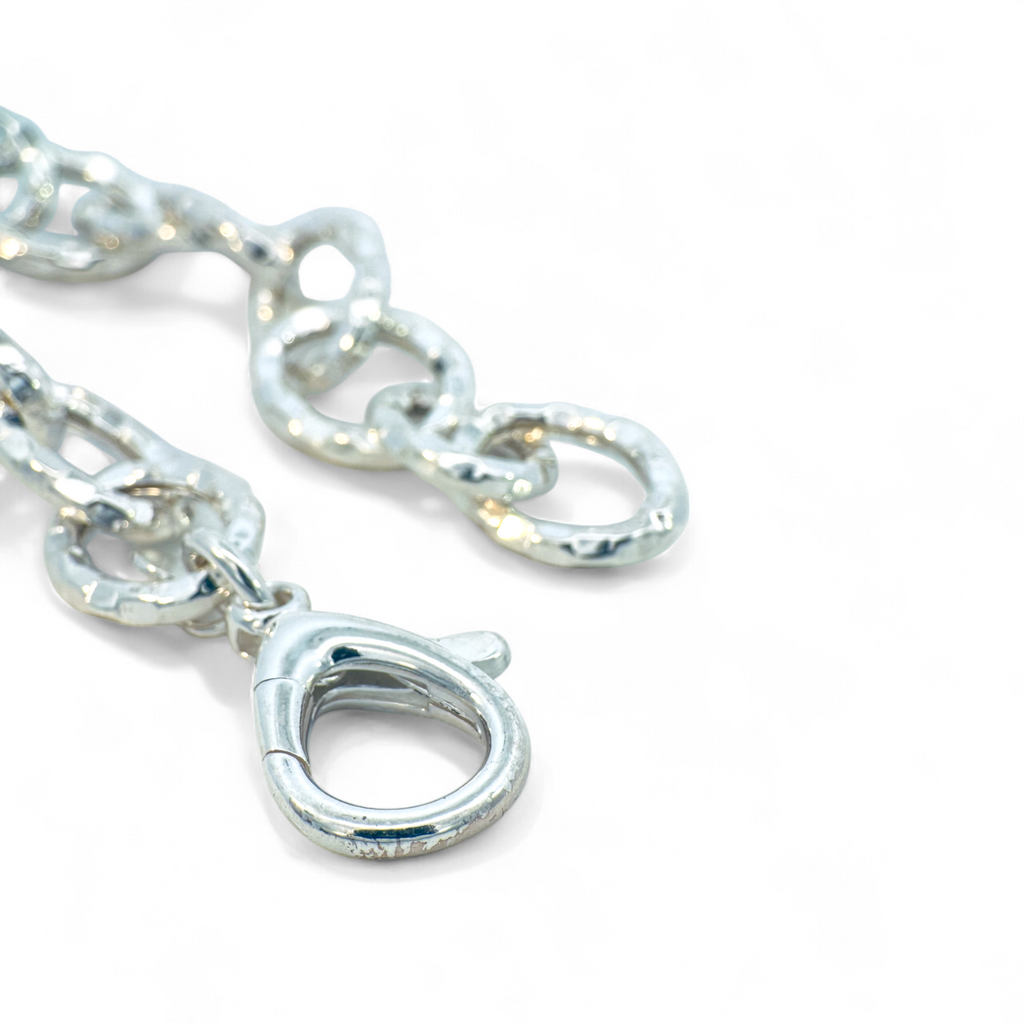 Pulsera eslabones efecto martillado plata 925