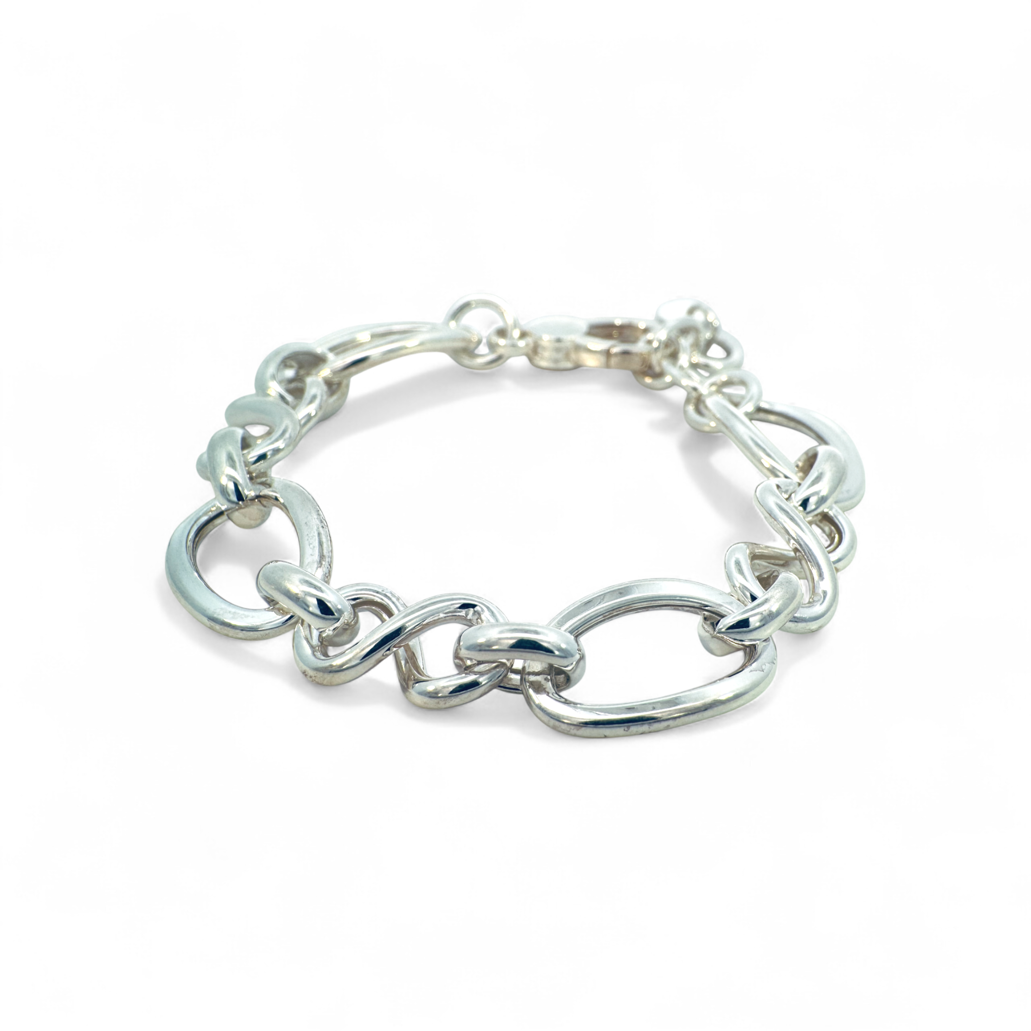Pulseras eslabones infinito plata 925