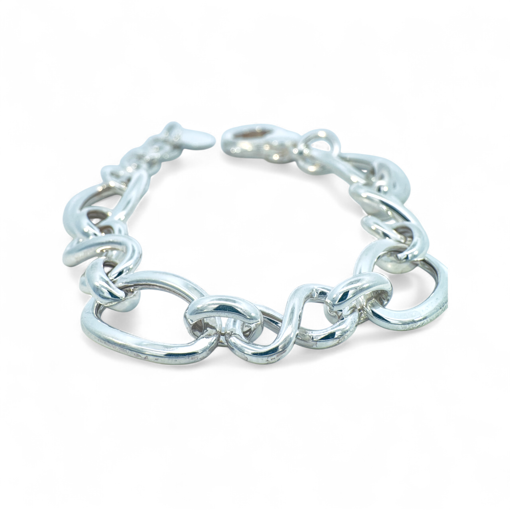 Pulseras eslabones infinito plata 925