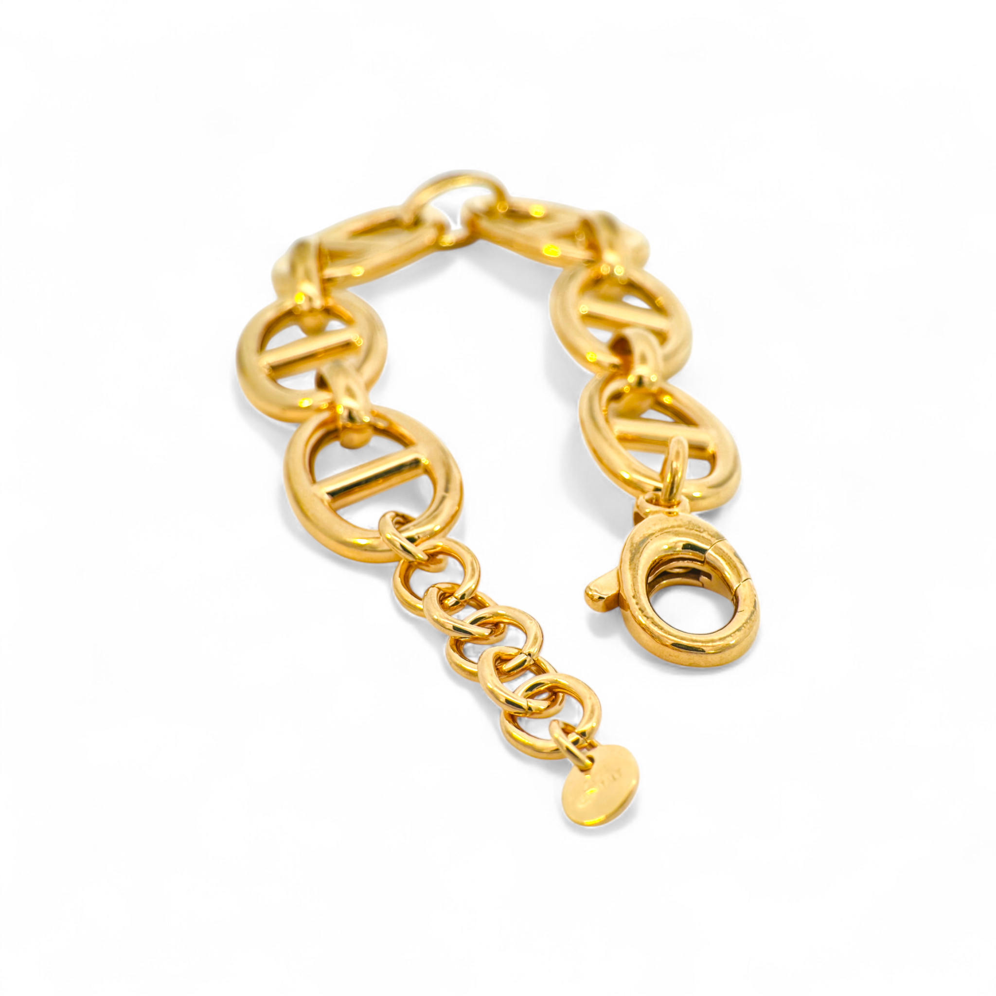 Pulsera eslabones estilo nautico plata 925 bañada