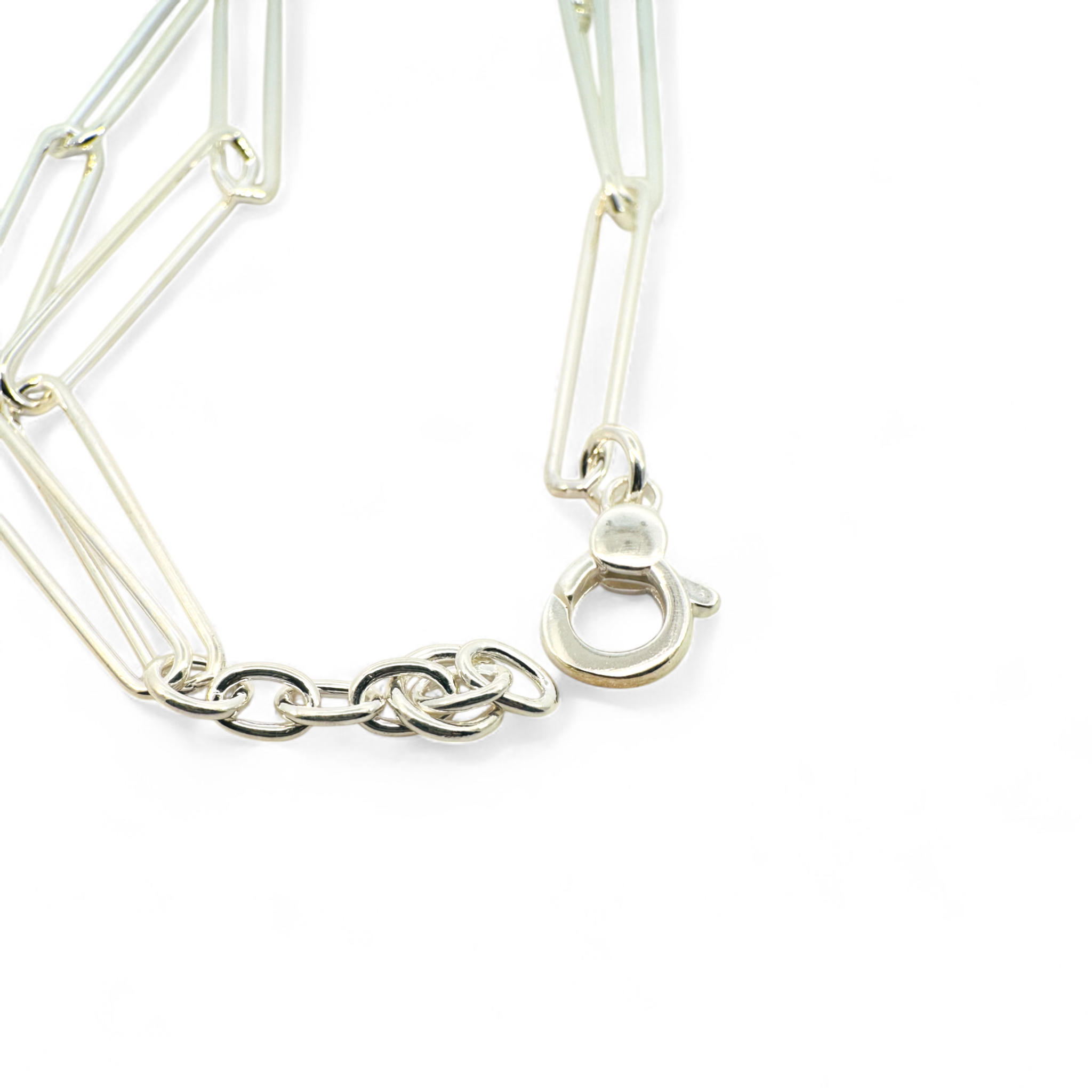 Pulsera doble clip plata 925 bañada en rodio