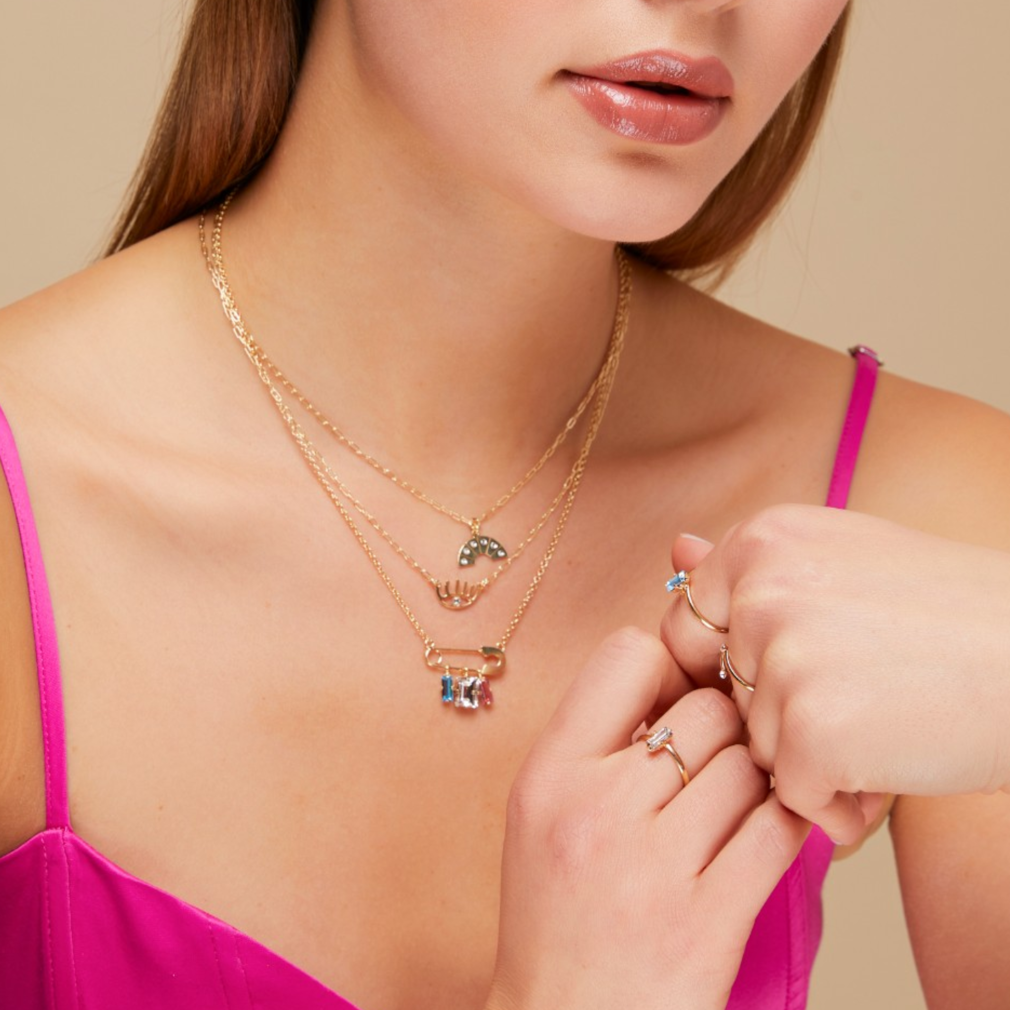 Collar Ojo Protector Gold