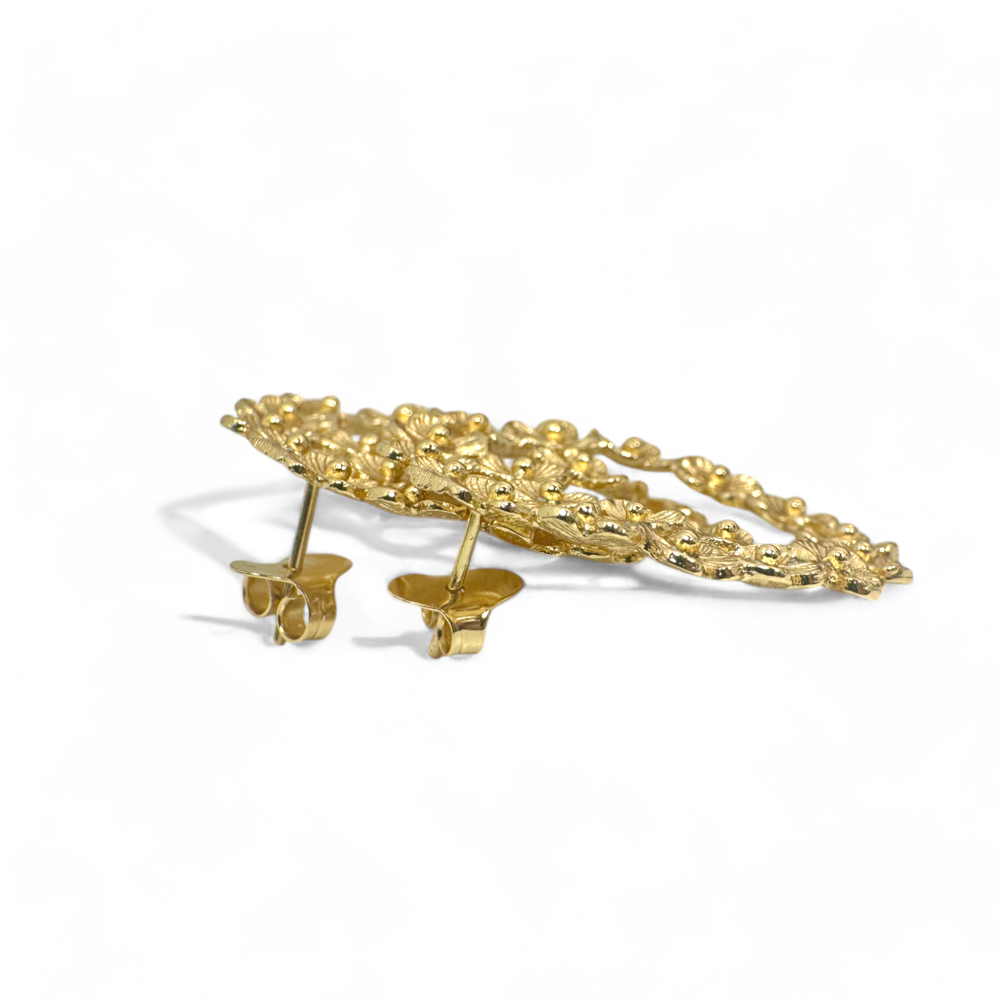 Aros corona flores doradas