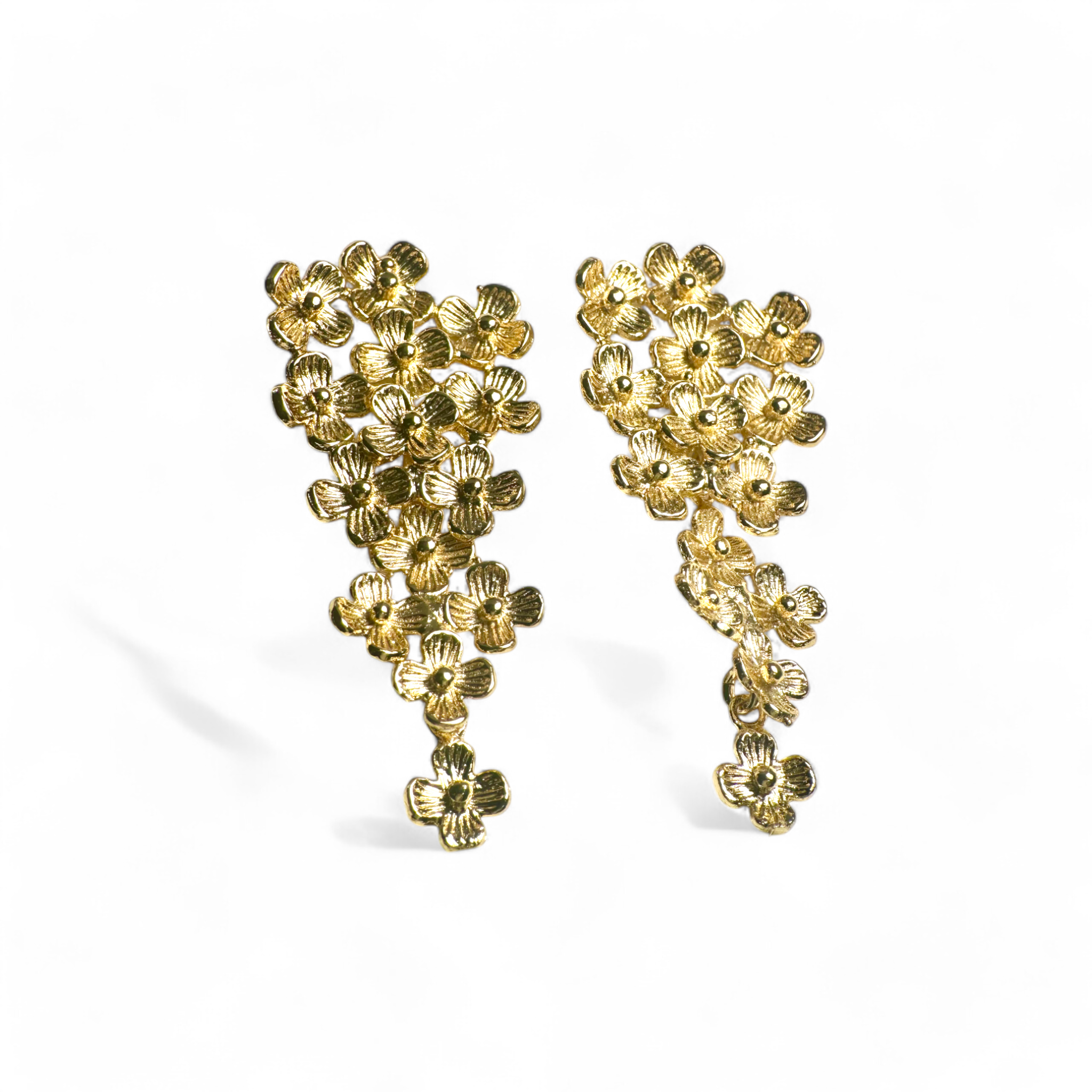 Aros flores gota movimiento dorados