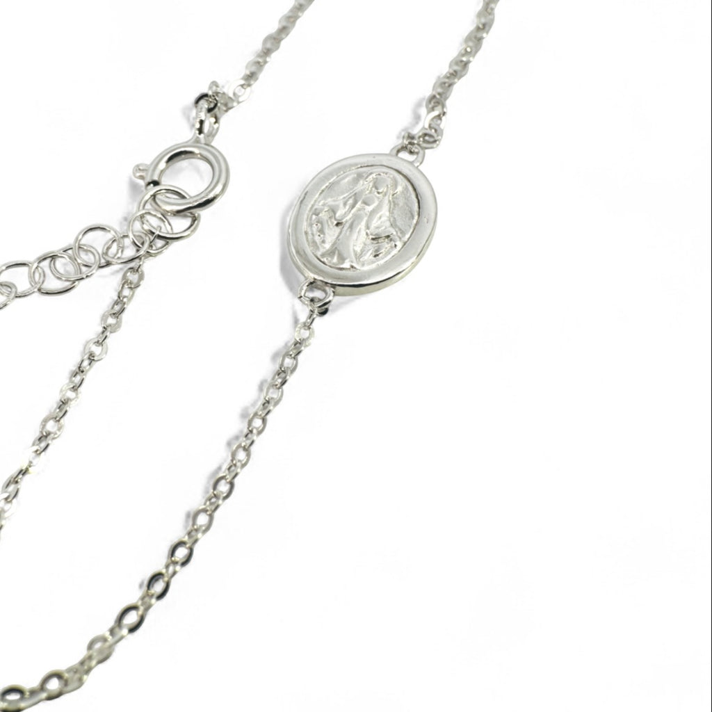 Pulsera de plata 925 medalla Virgen 11 mm