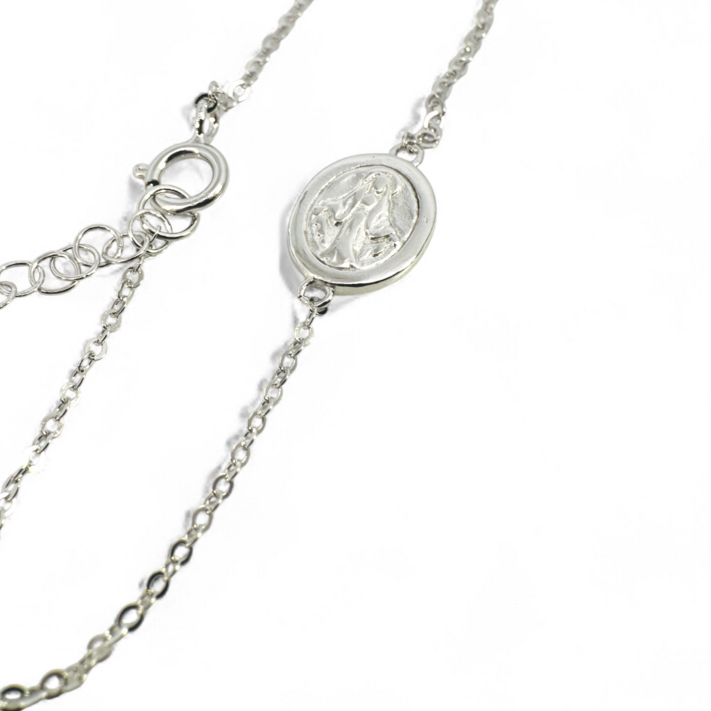 Pulsera de plata 925 medalla Virgen 11 mm