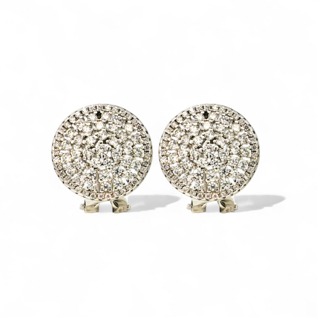 Aros en plata 925 con circones en diseño circular pavé