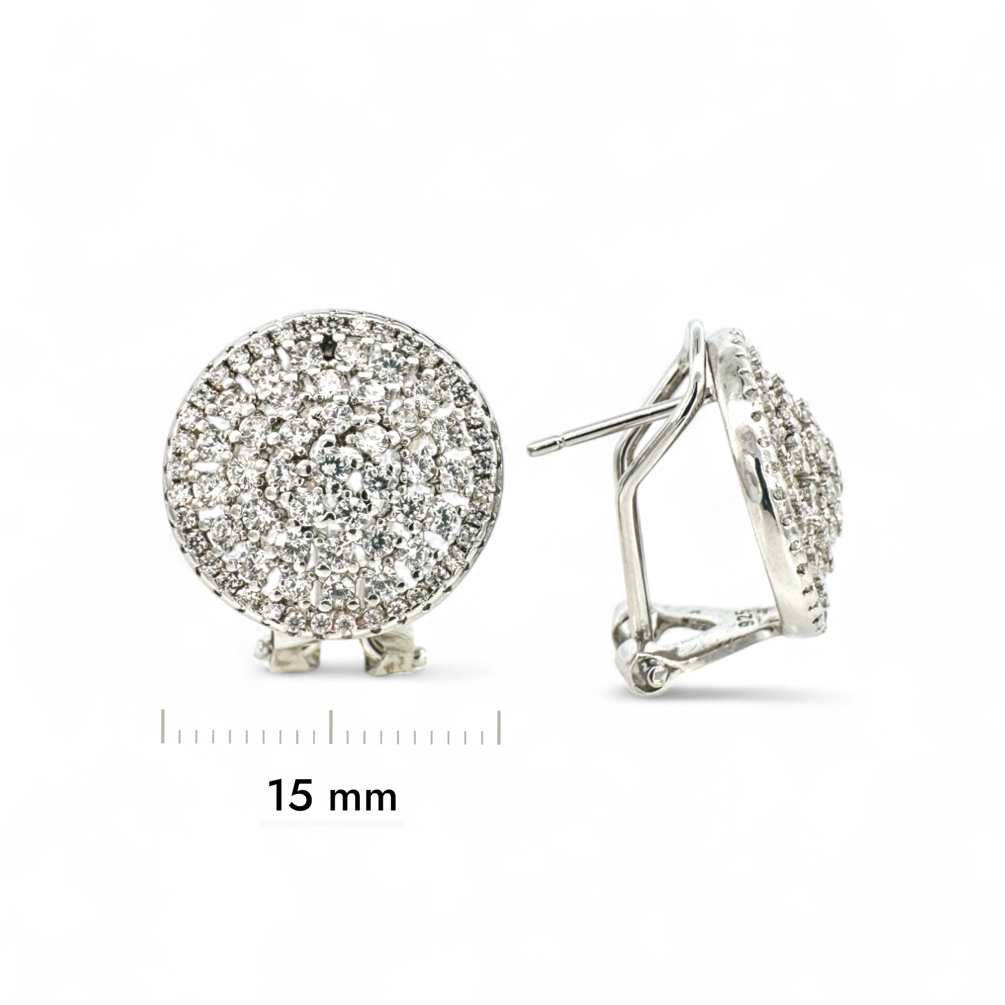 Aros en plata 925 con circones en diseño circular pavé