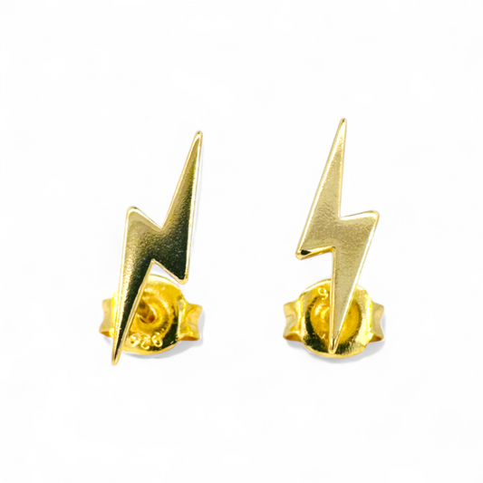 Aros stud rayos dorados