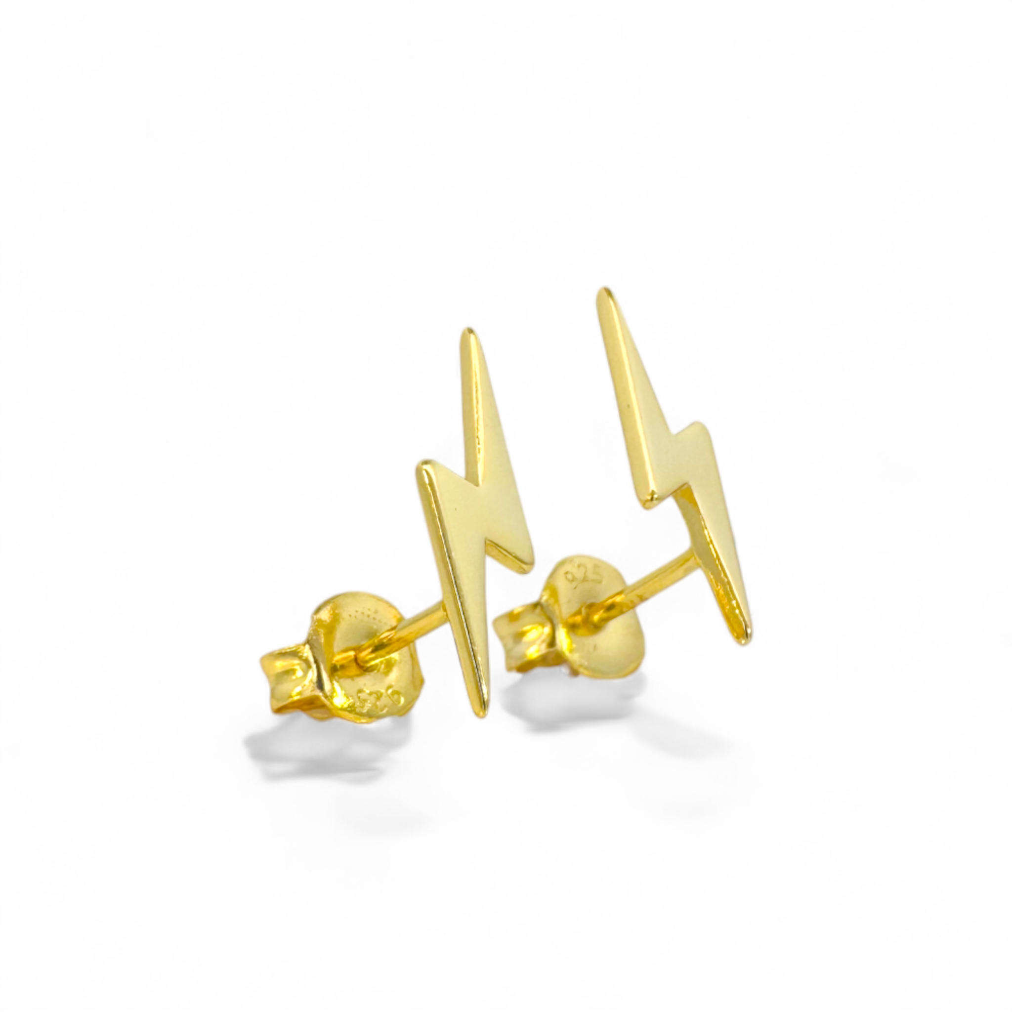 Aros stud rayos dorados