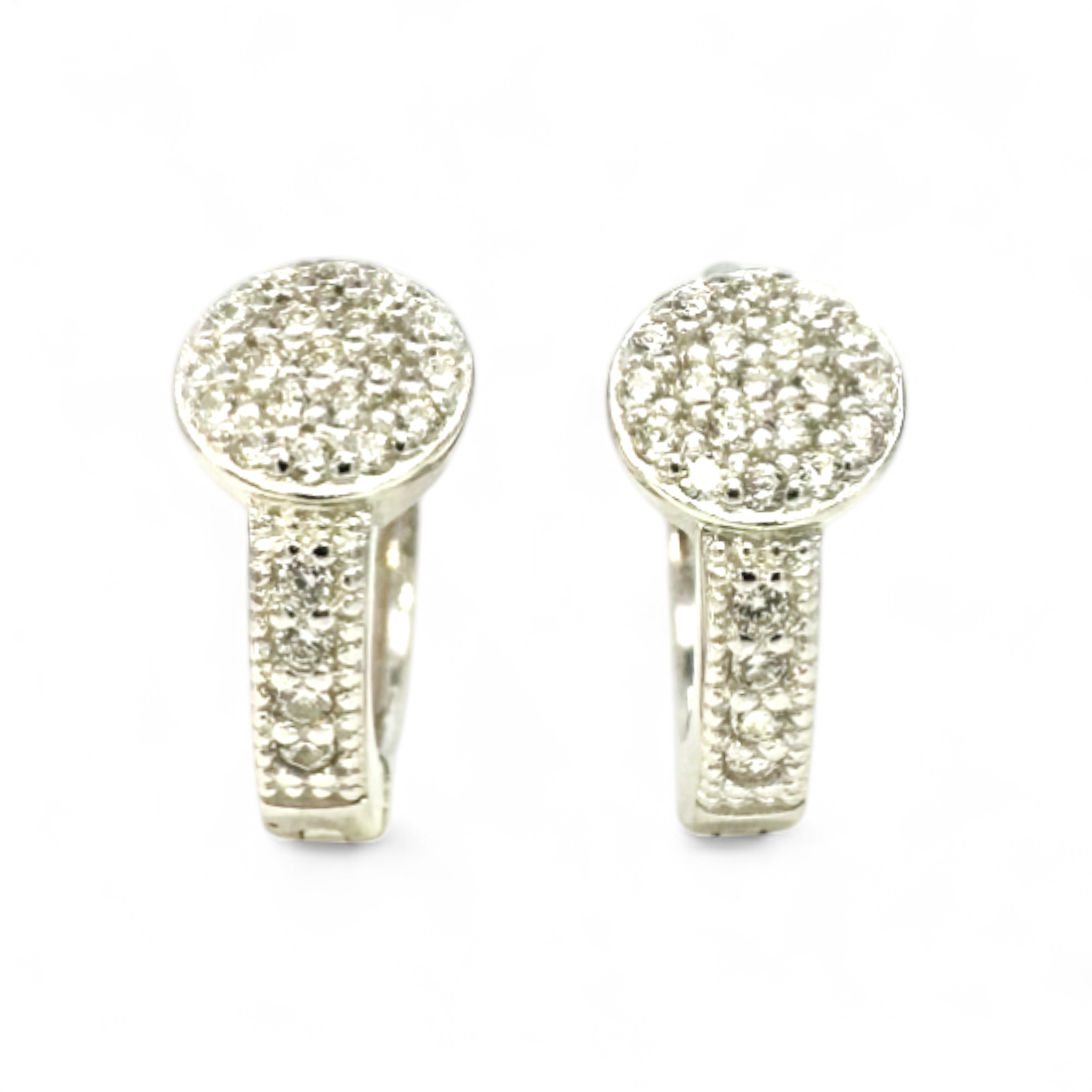 Aros argollas con circones en grano y círculo