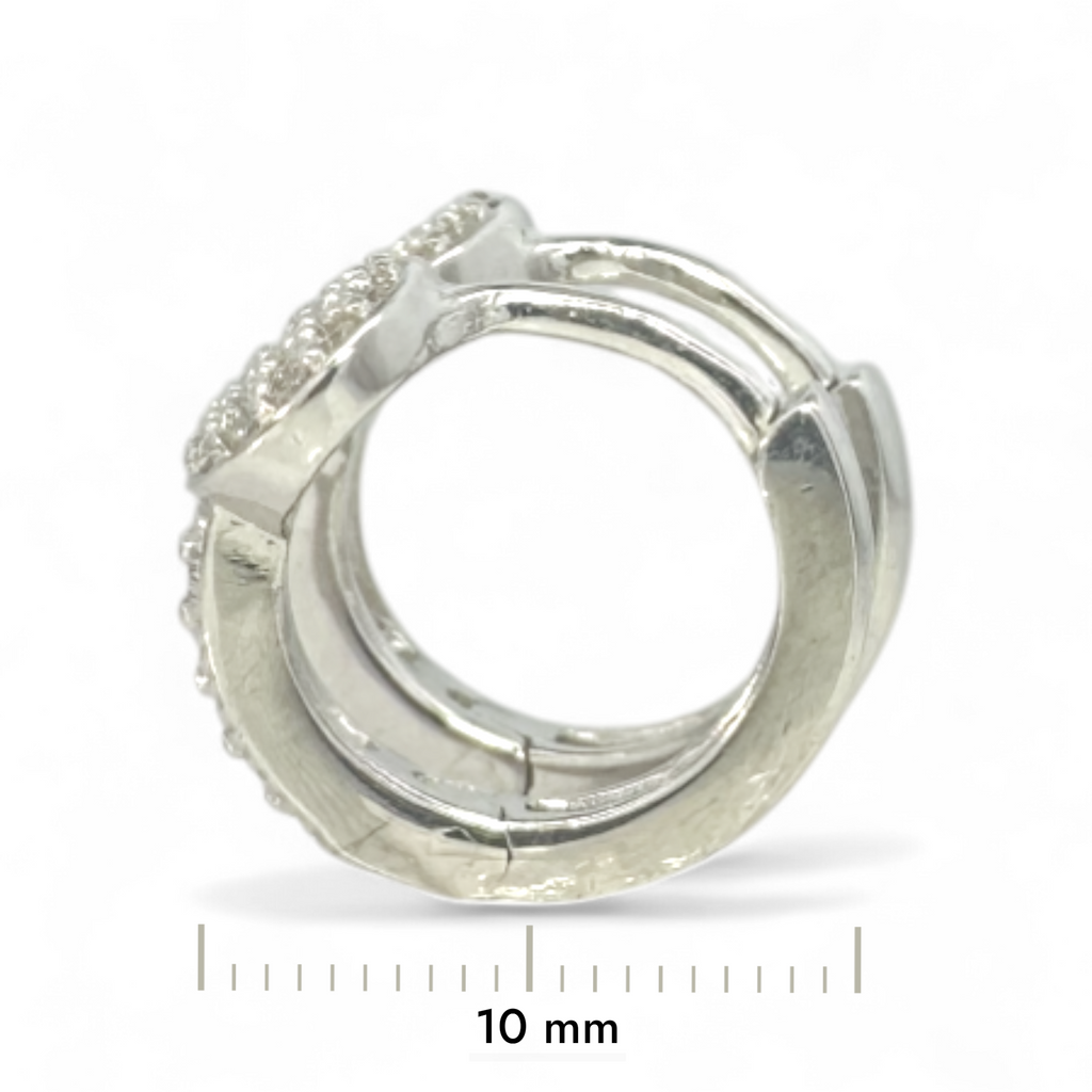 Aros argollas con circones en grano y círculo