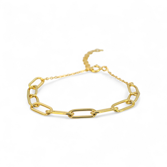 Pulsera Clip Plata 925 bañada en oro