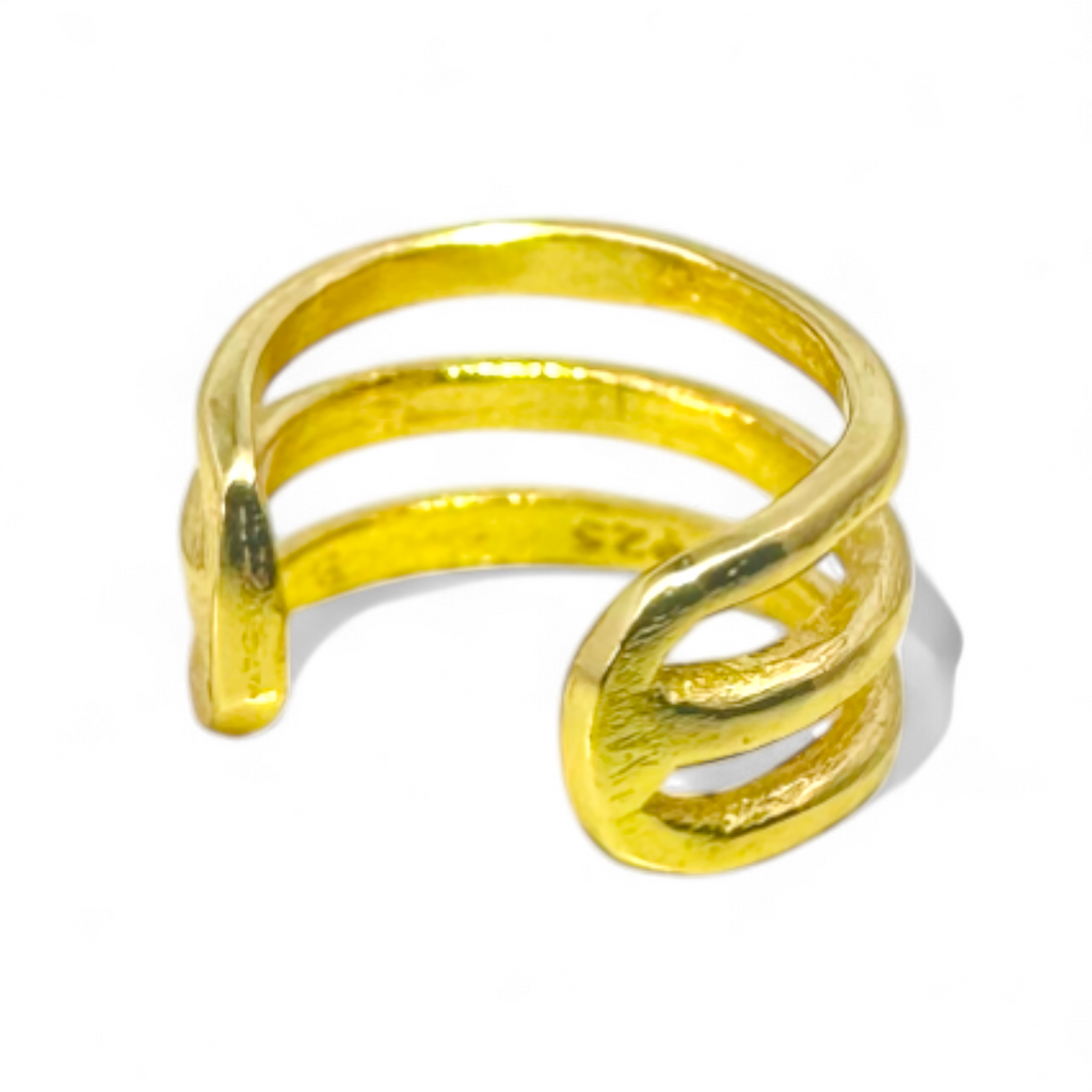 Aro trepador (ear cuff) plata 925 bañados en oro