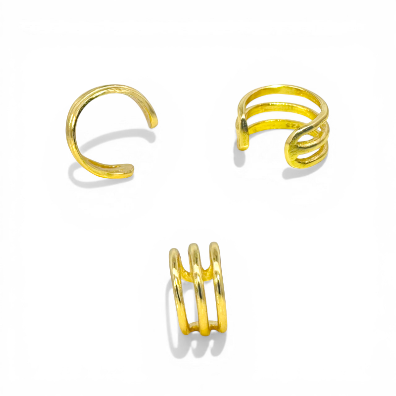 Aro trepador (ear cuff) plata 925 bañados en oro