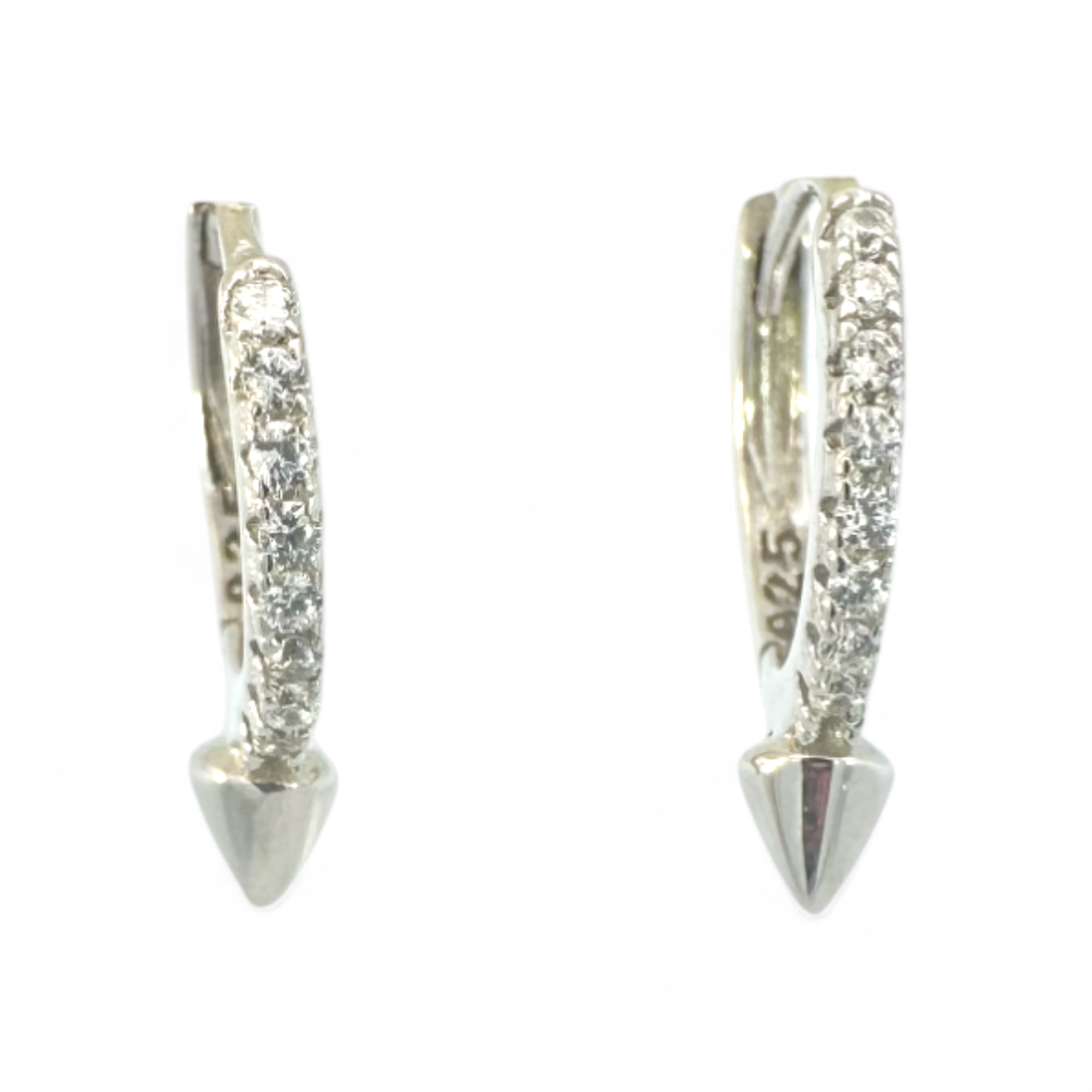 Aros argollas circones y punta plateados 11 mm